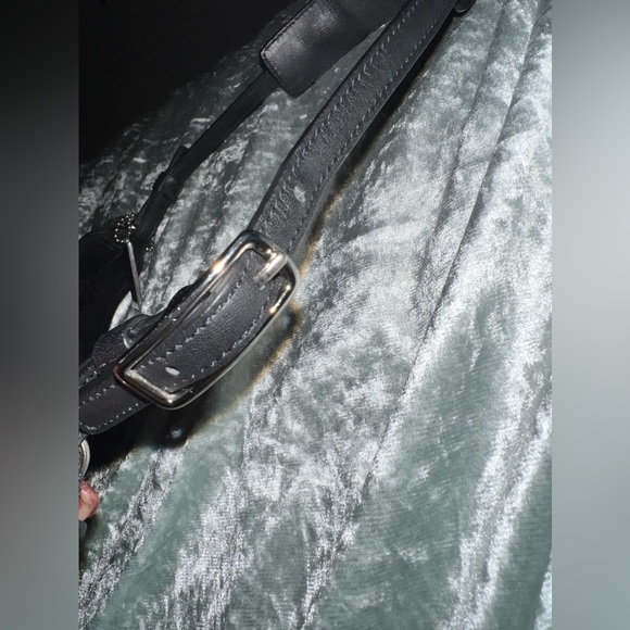 COACH Vintage Black Legacy West Leather And Wool Handbag Hobo Tote Shoulder Bag - Picture 5 of 8